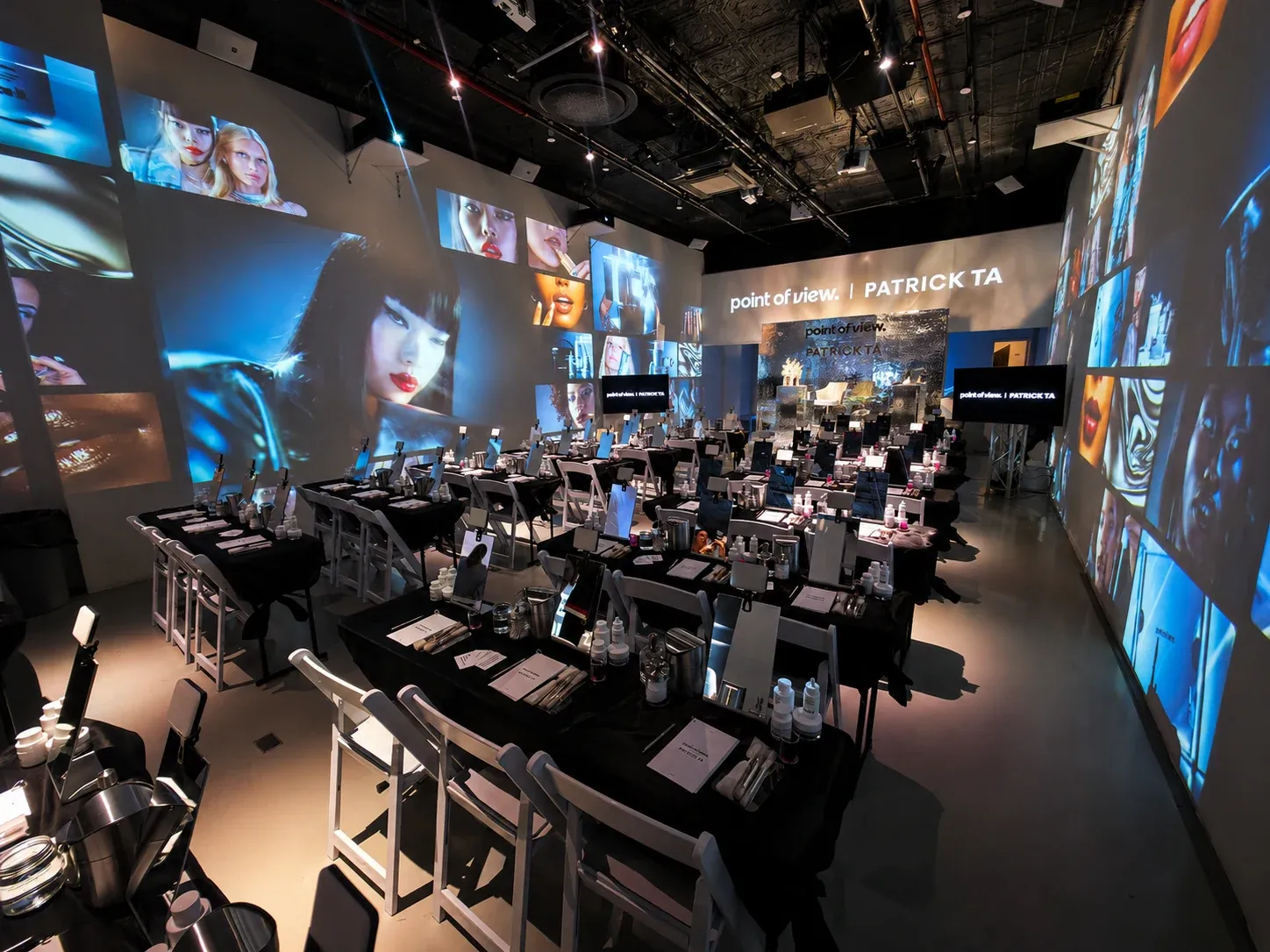 Beauty masterclass inside wraparound projection