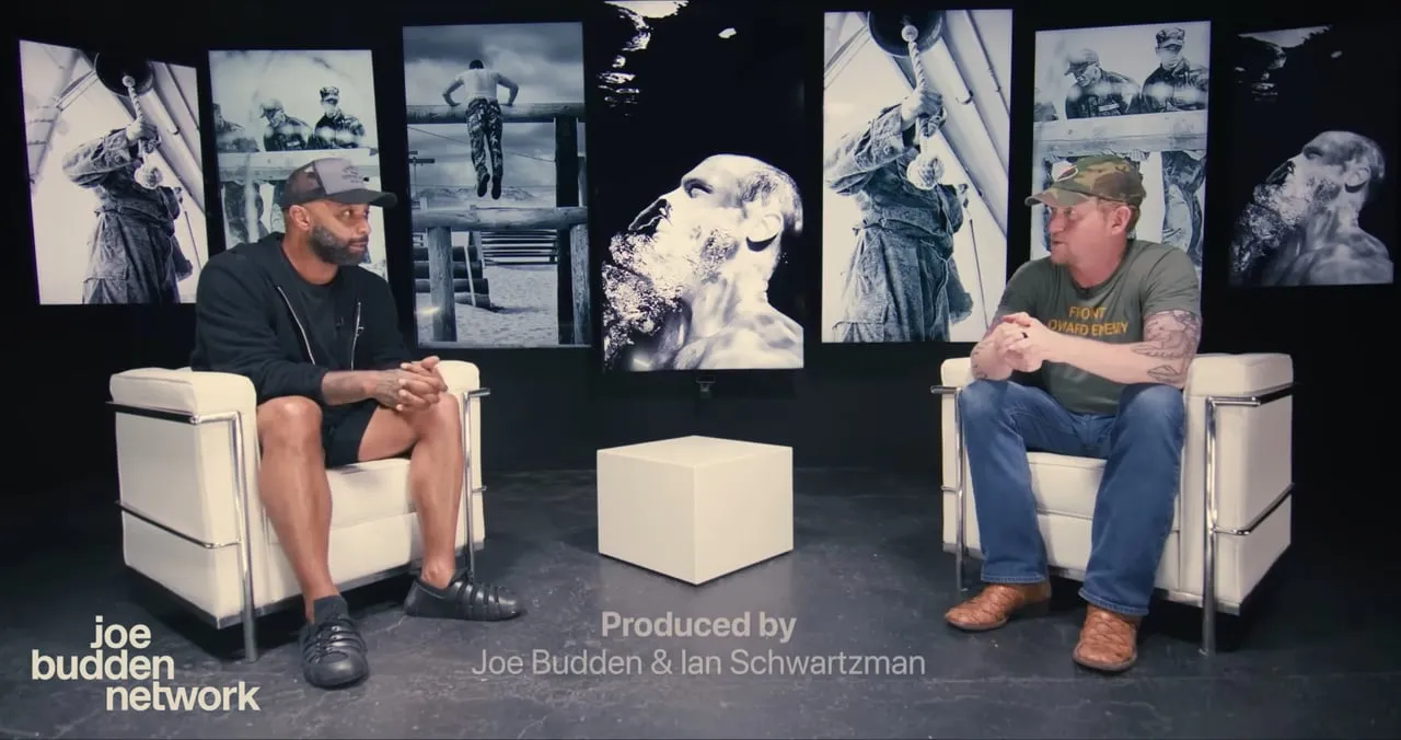 Two-person interview on the basement set for Joe Budden Network